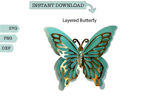 Layered Butterfly SVG – 3D Papercut Design for Cricut & Silhouette SVG Sharia Morton Designs 