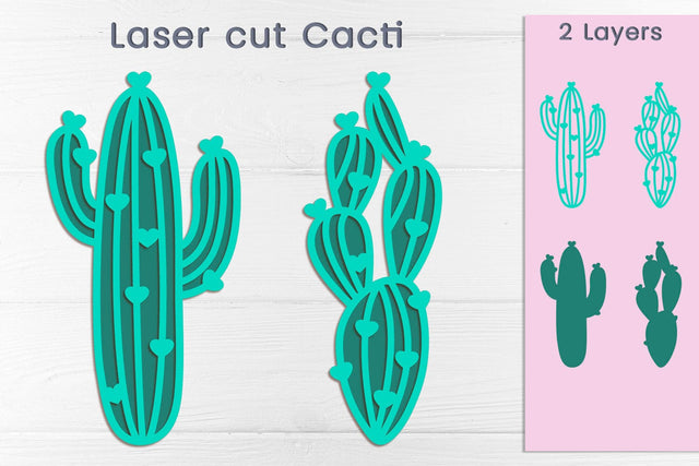 Layered cactus svg, Succulent bookmarks set papercut SVG AnastasiyaArtDesign 