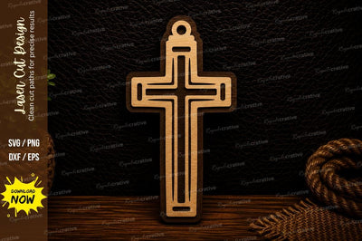 Layered Christian Cross Laser Cut SVG File SVG Regulrcrative 