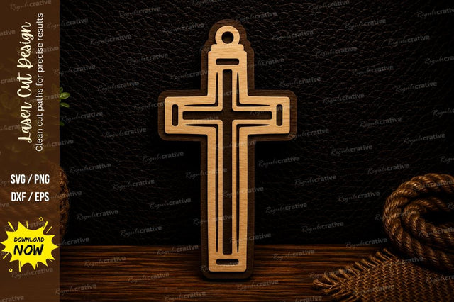 Layered Christian Cross Laser Cut SVG File SVG Regulrcrative 