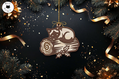 Layered Christmas Cat Ornament Laser Cut SVG Ivy's Creativity House 