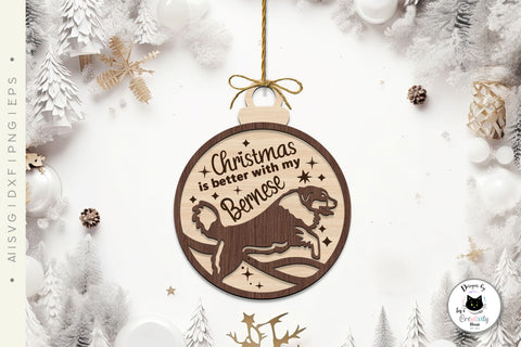 Layered Christmas Dog Ornament Laser Cut Vol.5 SVG Ivy's Creativity House 