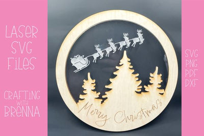 Layered Christmas Door Hanger Laser SVG SVG Crafting With Brenna 