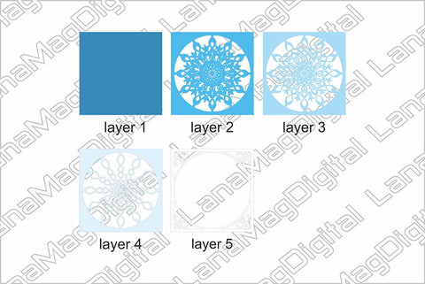 Layered christmas ornaments svg Christmas Mandala snowflake 3D Paper LanaMagDigital 