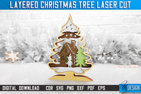 Layered Christmas Tree Bundle | Christmas Décor | Holidays | 3D Christmas Tree | CNC Files SVG Fly Design 