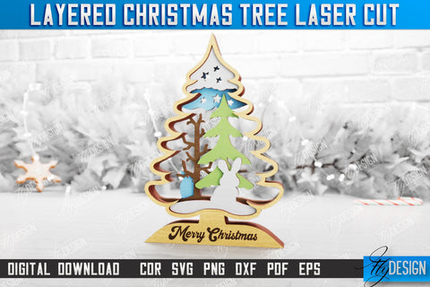 Layered Christmas Tree Bundle | Christmas Décor | Holidays | 3D Christmas Tree | CNC Files SVG Fly Design 