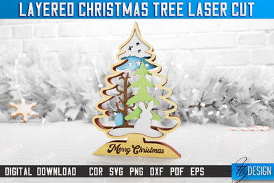 Layered Christmas Tree | Christmas Décor | Holidays | 3D Christmas Tree | CNC File SVG Fly Design 