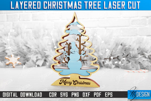 Layered Christmas Tree | Christmas Décor | Holidays | 3D Christmas Tree | CNC File SVG Fly Design 