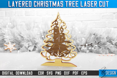 Layered Christmas Tree | Christmas Décor | Holidays | 3D Christmas Tree | CNC File SVG Fly Design 