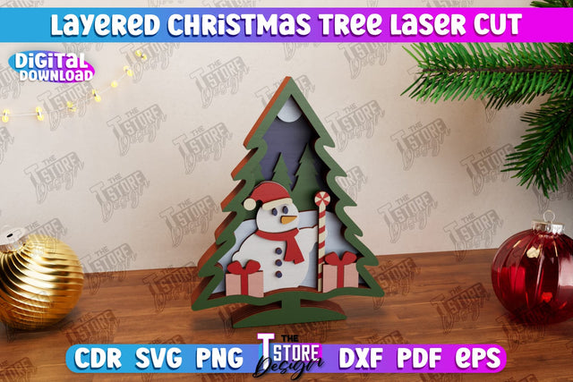 Layered Christmas Tree | Christmas Décor | Holidays | 3D Christmas Tree | CNC File SVG The T Store Design 