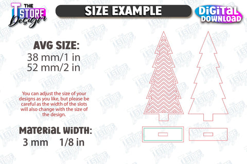 Layered Christmas Tree Laser Cut Bundle | Christmas Decorations | Holidays | 3D Christmas Tree Stand Decor | CNC Files SVG The T Store Design 