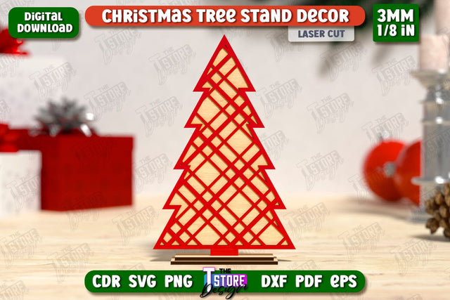 Layered Christmas Tree Laser Cut | Christmas Decorations | Holidays | 3D Christmas Tree Stand Decor | CNC File SVG The T Store Design 