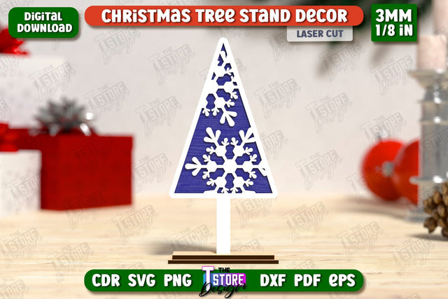 Layered Christmas Tree Laser Cut | Christmas Decorations | Holidays | 3D Christmas Tree Stand Decor | CNC File SVG The T Store Design 