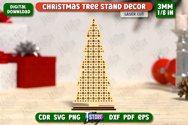 Layered Christmas Tree Laser Cut | Christmas Decorations | Holidays | 3D Christmas Tree Stand Decor | CNC File SVG The T Store Design 