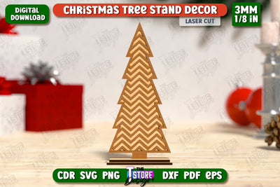 Layered Christmas Tree Laser Cut | Christmas Decorations | Holidays | 3D Christmas Tree Stand Decor | CNC File SVG The T Store Design 