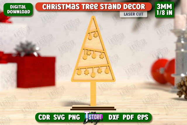 Layered Christmas Tree Laser Cut | Christmas Decorations | Holidays | 3D Christmas Tree Stand Decor | CNC File SVG The T Store Design 