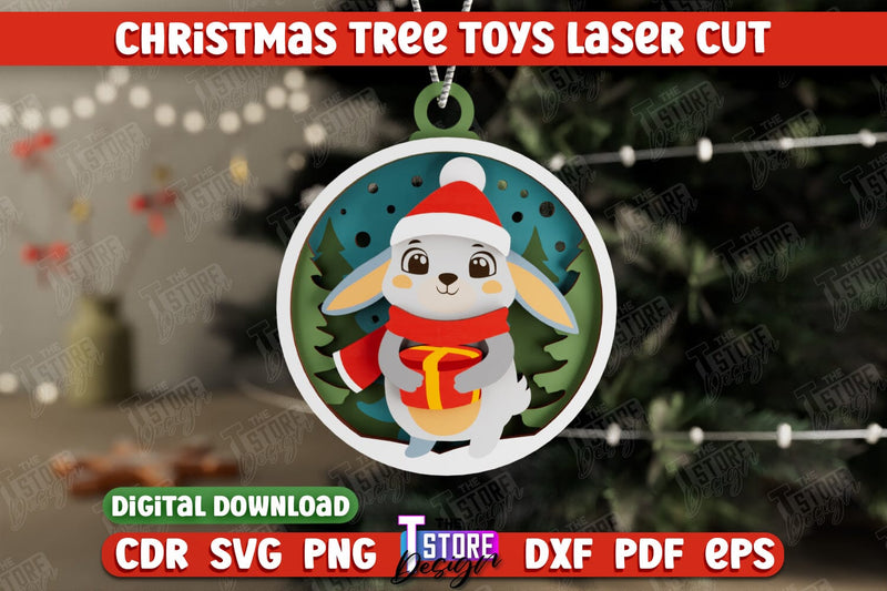 Layered Christmas Tree Toy | Christmas Décor | Holidays | New Year | Hare | CNC File SVG The T Store Design 