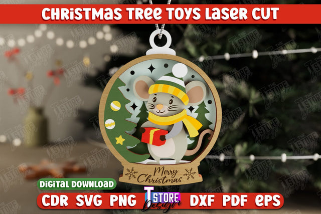 Layered Christmas Tree Toy | Christmas Décor | Holidays | New Year | Mouse | CNC File SVG The T Store Design 