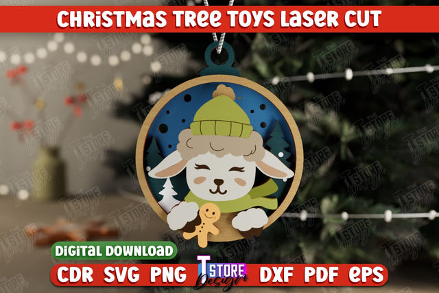 Layered Christmas Tree Toy | Christmas Décor | Holidays | New Year | Sheep | CNC File SVG The T Store Design 