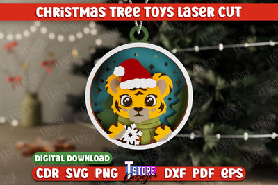 Layered Christmas Tree Toy | Christmas Décor | Holidays | New Year | Tiger | CNC File SVG The T Store Design 