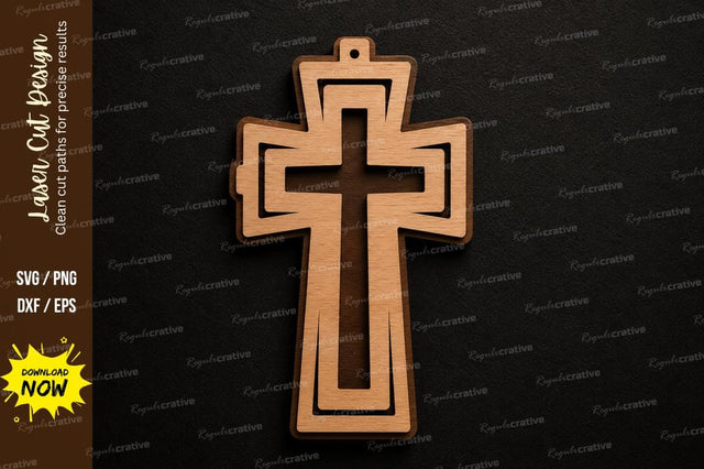 Layered Cross SVG Laser Cut Svg Design SVG Regulrcrative 