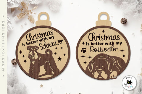 Layered Dog Christmas Ornament Laser Cut Vol.3 SVG Ivy's Creativity House 