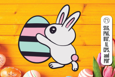 Layered Easter Bunny and Egg SVG Cut File SVG MD JOYNAL ABDIN 