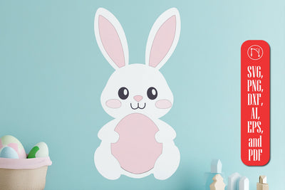 Layered Easter Bunny with Egg SVG Cut File SVG MD JOYNAL ABDIN 