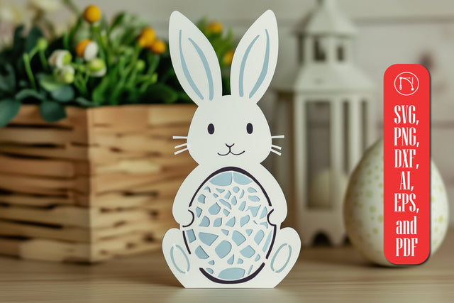 Layered Easter Bunny with Egg SVG Cut File SVG MD JOYNAL ABDIN 