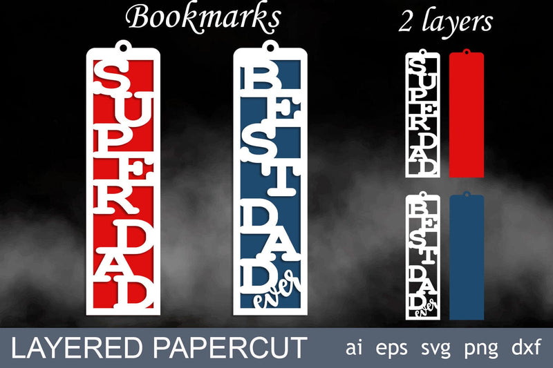Layered Fathers day svg, Super dad bookmarks, Best dad ever SVG AnastasiyaArtDesign 