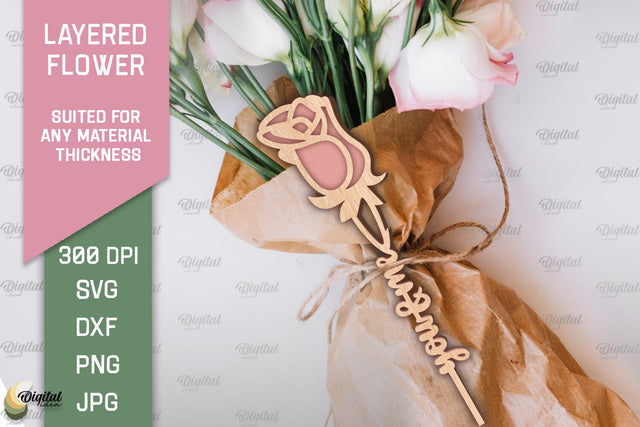 Layered Flower Laser Cut. Mother's Day SVG SVG Evgenyia Guschina 