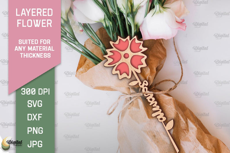 Layered Flower Laser Cut. Mother's Day SVG SVG Evgenyia Guschina 