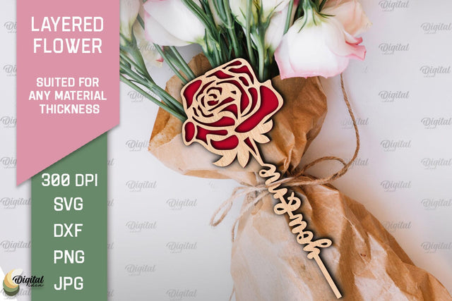 Layered Flower Laser Cut. Mother's Day SVG SVG Evgenyia Guschina 