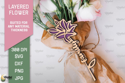 Layered Flower Laser Cut. Mother's Day SVG SVG Evgenyia Guschina 