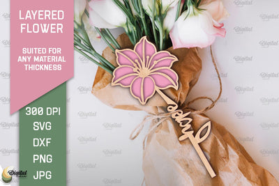 Layered Flower Laser Cut. Mother's Day SVG SVG Evgenyia Guschina 