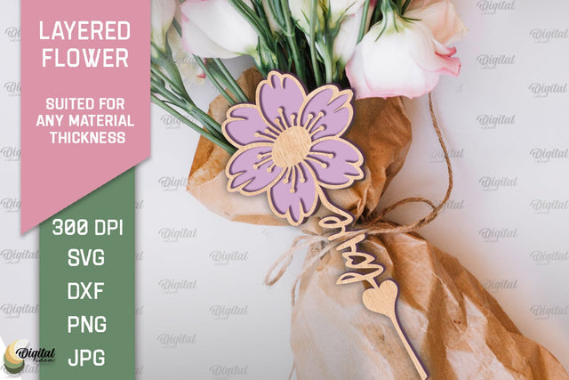 Layered Flower Laser Cut. Mother's Day SVG SVG Evgenyia Guschina 