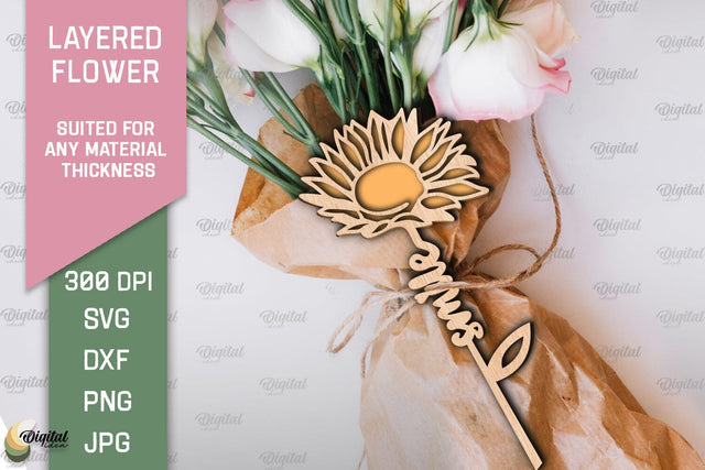 Layered Flower Laser Cut. Mother's Day SVG SVG Evgenyia Guschina 