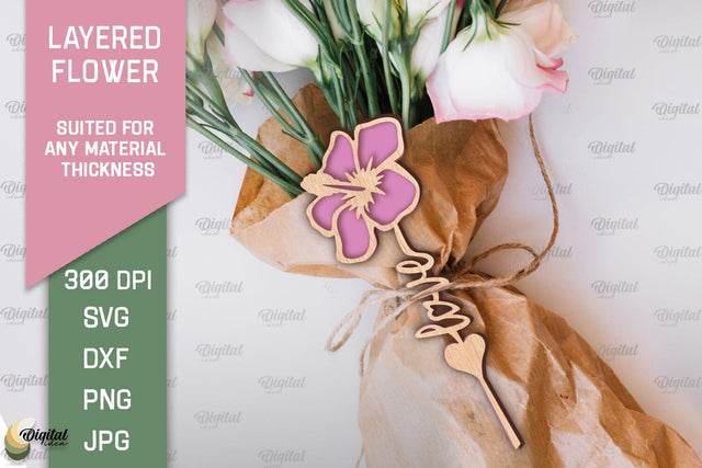 Layered Flower Laser Cut. Mother's Day SVG SVG Evgenyia Guschina 