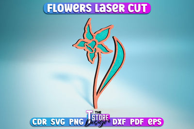 Layered Flower Laser Cut | Wooden Flower Laser Cut Design | CNC Files SVG The T Store Design 