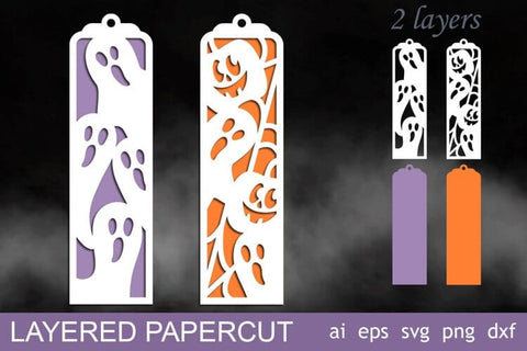 Layered Halloween Bookmarks Set, Spooky halloween SVG AnastasiyaArtDesign 