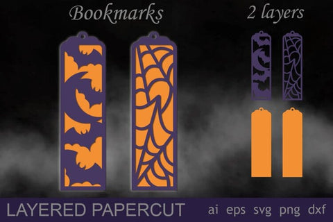 Layered Halloween Bookmarks Set, Spooky halloween SVG AnastasiyaArtDesign 