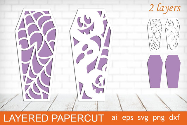 Layered Halloween bookmarks with spider web, pumpkin and ghost svg SVG AnastasiyaArtDesign 