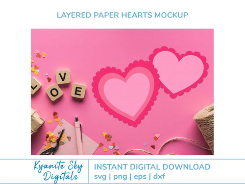 Layered Hearts SVG Bundle Love Valentine SVG Kyanite Sky Digitals 