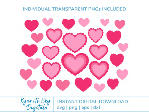Layered Hearts SVG Bundle Love Valentine SVG Kyanite Sky Digitals 