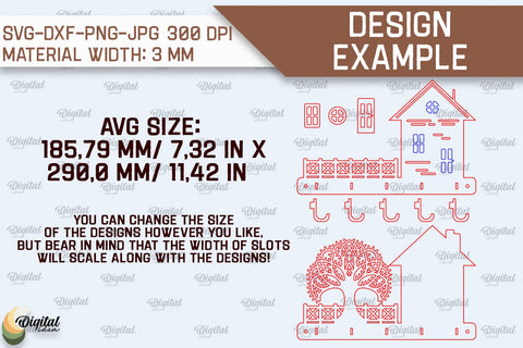 Layered House Key Holders Laser Cut Bundle. Key Holders SVG SVG Evgenyia Guschina 