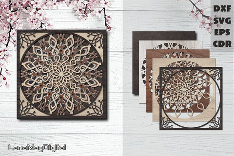 Layered mandala svg 3d Christmas Mandala snowflake svg 3D Paper LanaMagDigital 