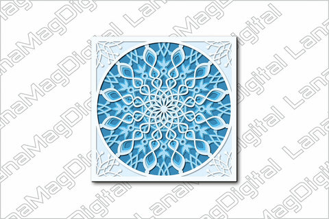 Layered mandala svg 3d Christmas Mandala snowflake svg 3D Paper LanaMagDigital 