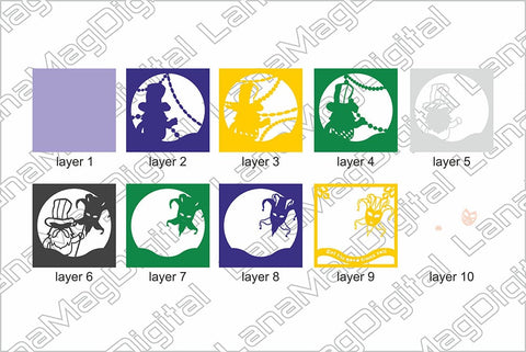 Layered Mardi Gras Gnome svg Layered gnome svg Carnival mask 3D Paper LanaMagDigital 