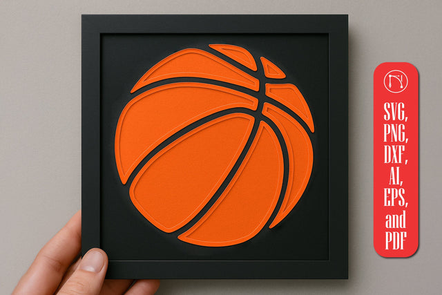 Layered Papercut Basketball SVG Cut File SVG MD JOYNAL ABDIN 