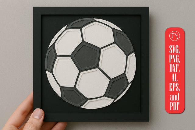 Layered Papercut Football SVG Cut File SVG MD JOYNAL ABDIN 